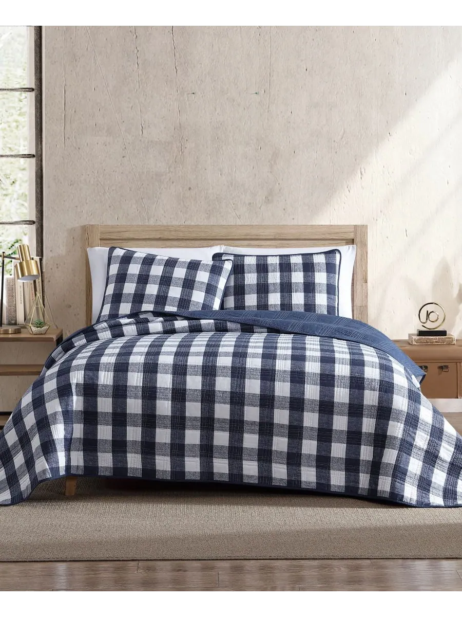 Комплект постельного белья lakehouse plaid из 3 предметов, размер full/queen Eddie Bauer — изображение 1 из 7, синий
