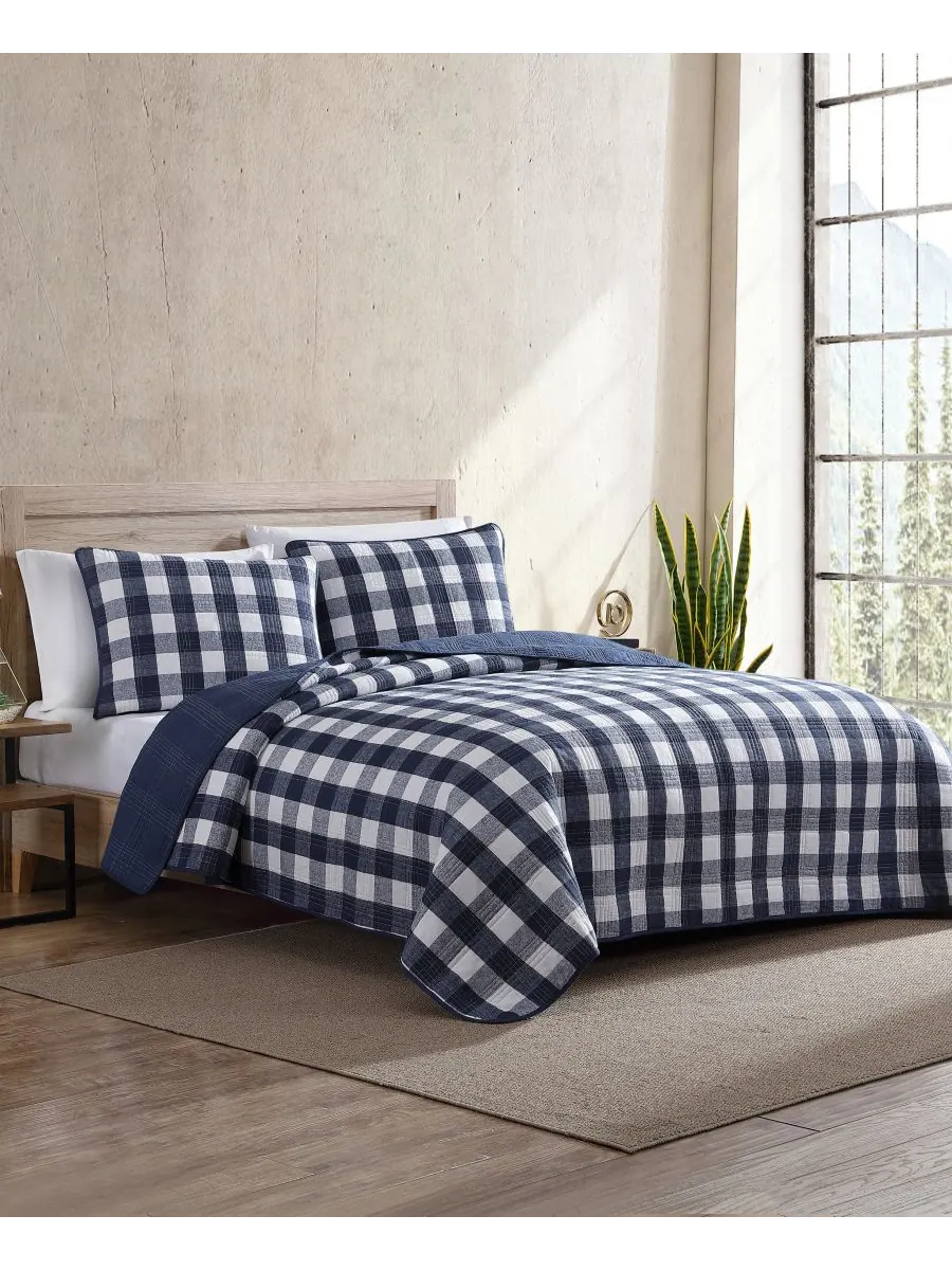 Комплект постельного белья lakehouse plaid из 3 предметов, размер full/queen Eddie Bauer — изображение 2 из 7, синий