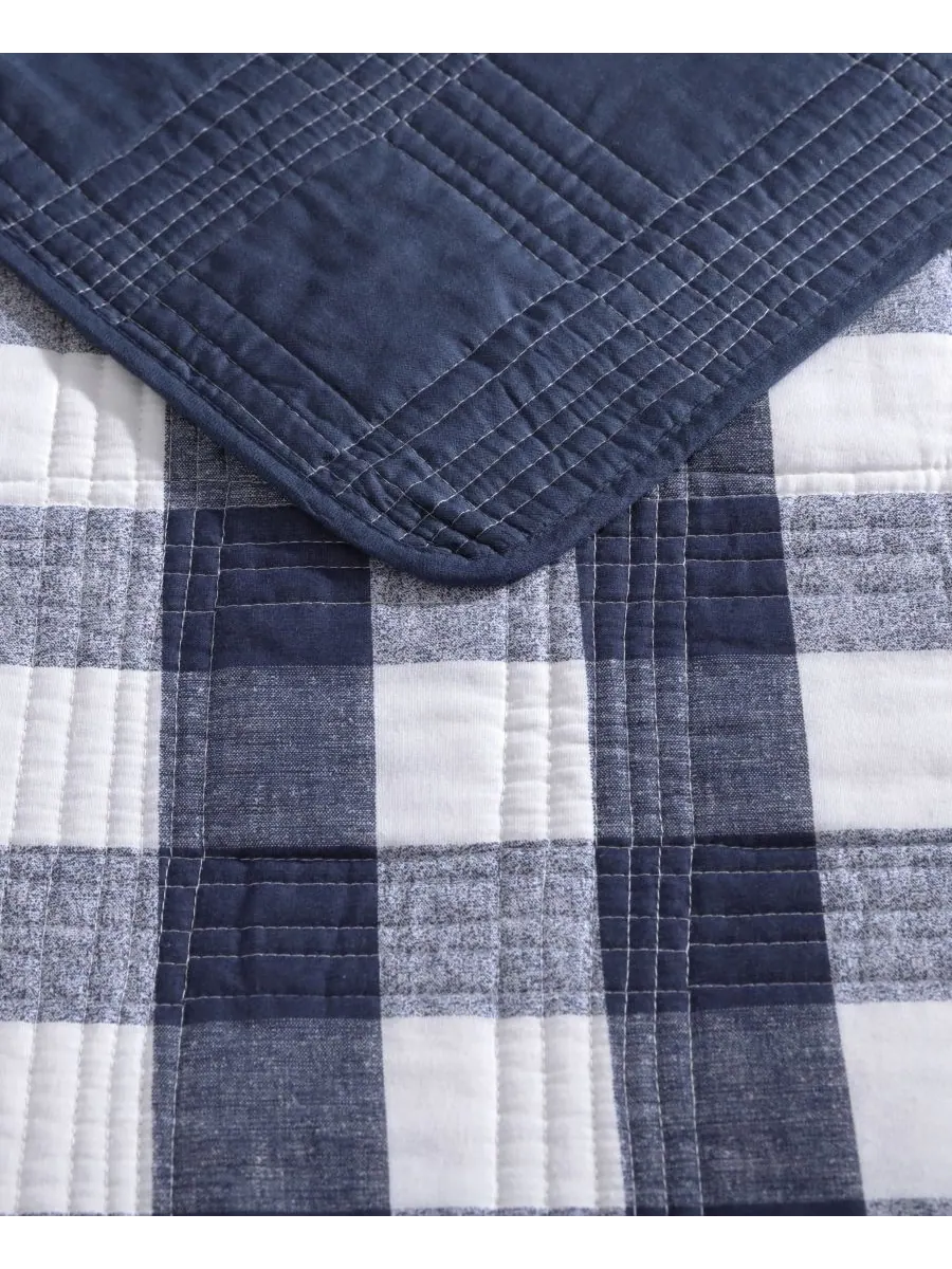 Комплект постельного белья lakehouse plaid из 3 предметов, размер full/queen Eddie Bauer — изображение 5 из 7, синий