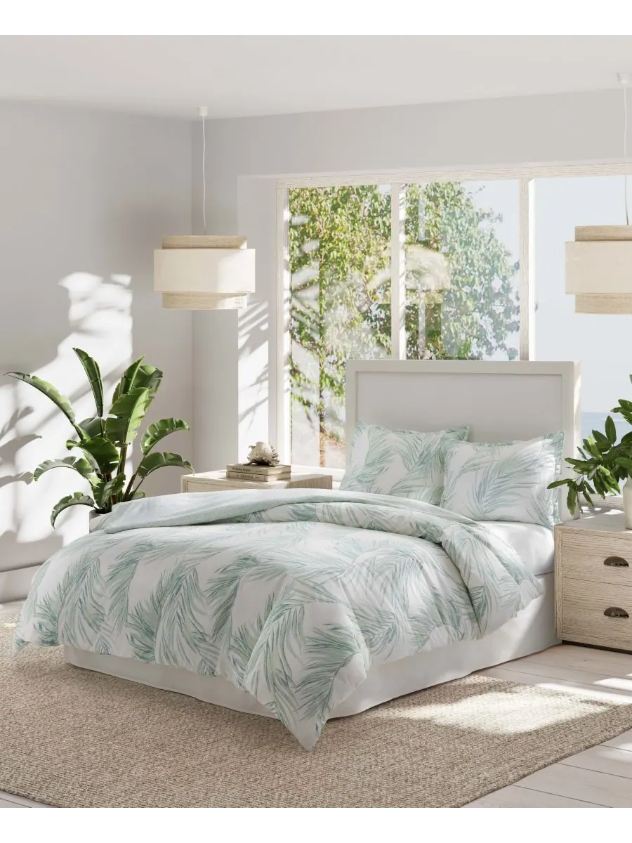 Комплект постельного белья canyon palms из хлопка, двусторонний, 3 предмета, размер full/queen — изображение 1 из 9, зеленый