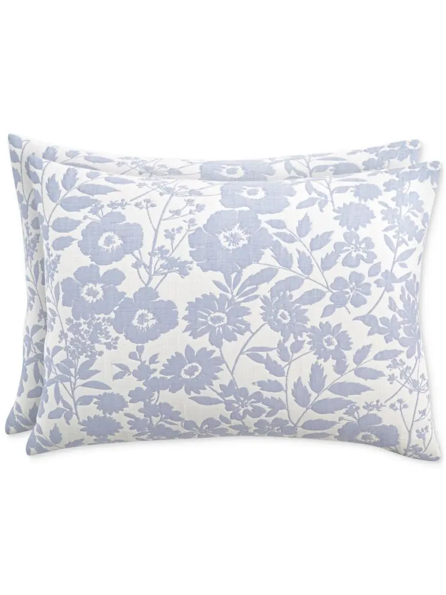 Комплект постельного белья Silhouette Floral из 3 предметов, размер King Charter Club — изображение 4 из 10, синий