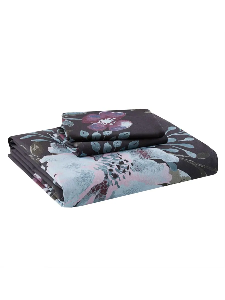 Комплект постельного белья Jolene Floral, 3 предмета, размер Full/Queen Madison Park — изображение 5 из 10, темный серый