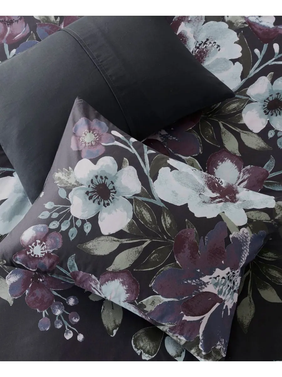 Комплект постельного белья Jolene Floral, 3 предмета, размер Full/Queen Madison Park — изображение 9 из 10, темный серый