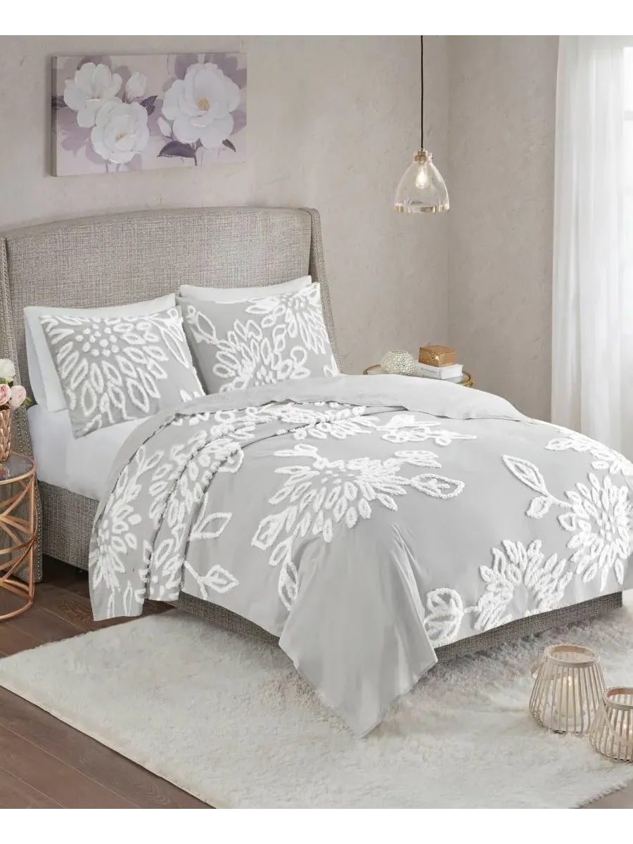 Комплект постельного белья Veronica Floral Tufted из 3 предметов, размер Full/Queen Madison Park — изображение 2 из 10