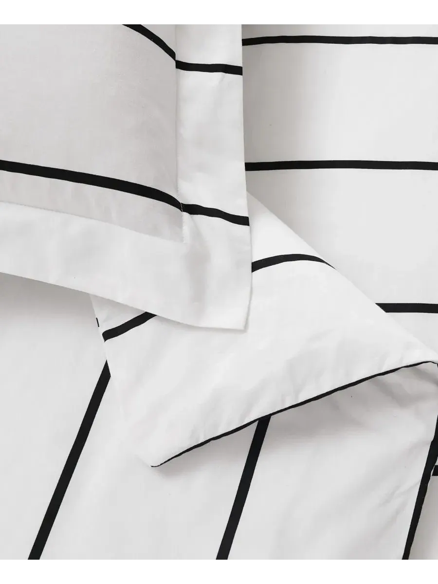 Набор для спальни Hayward Stripe, 3 предмета, Full/Queen Brooklyn Loom — изображение 5 из 5, белый черный