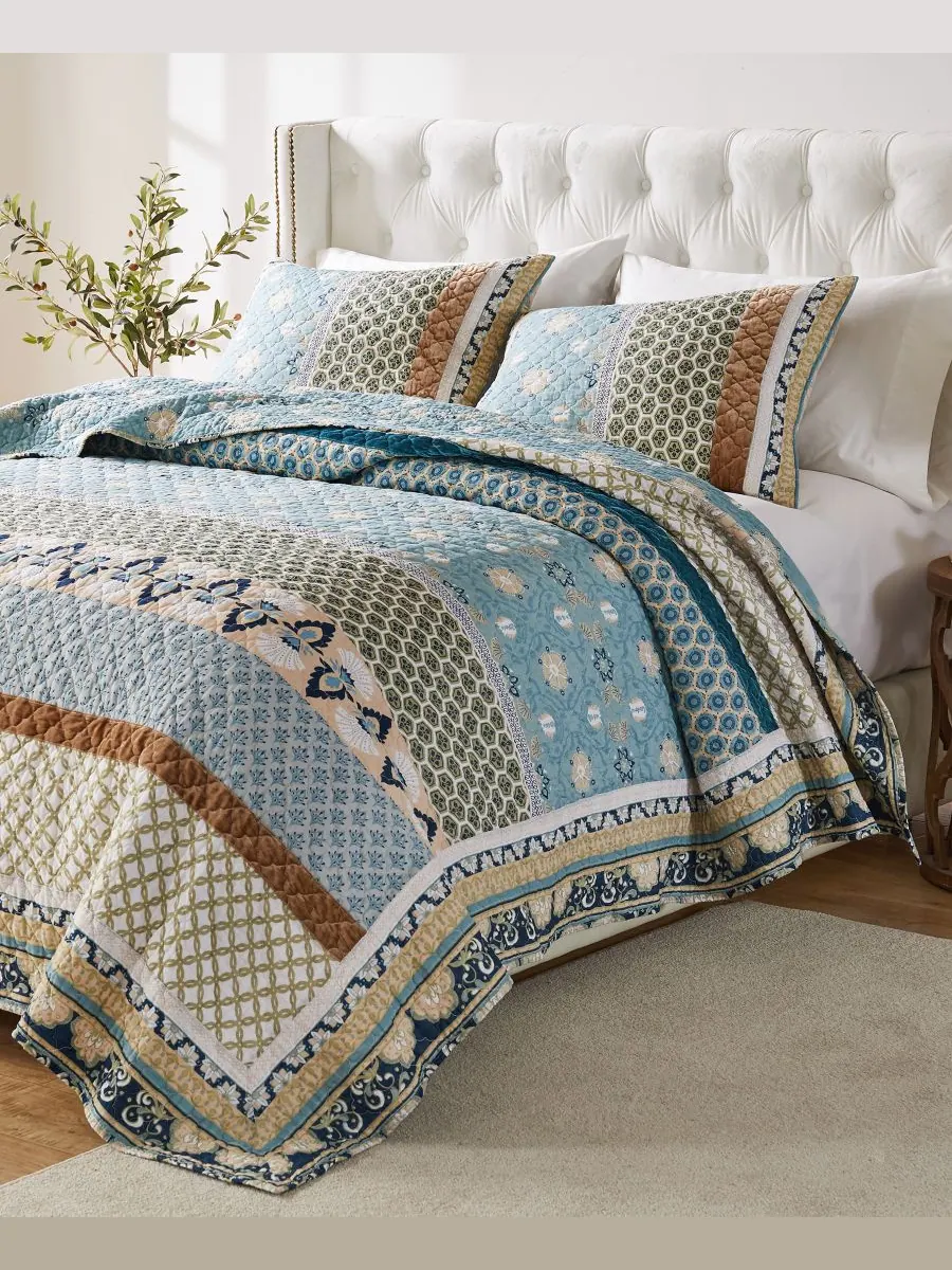 Комплект постельного белья Thalia из 3 предметов, размер Full/Queen Greenland Home Fashions — изображение 1 из 3, синий