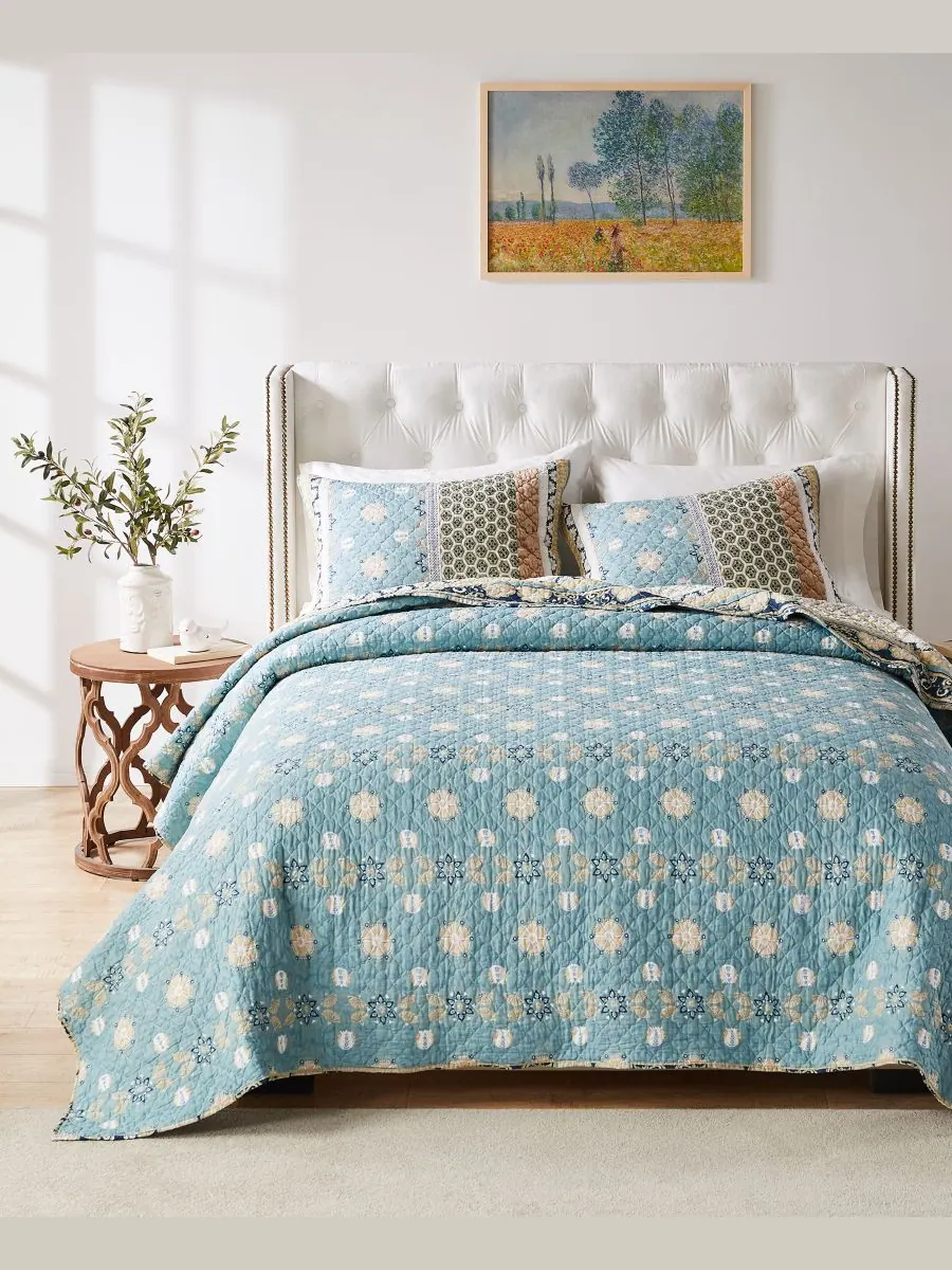 Комплект постельного белья Thalia из 3 предметов, размер Full/Queen Greenland Home Fashions — изображение 2 из 3, синий