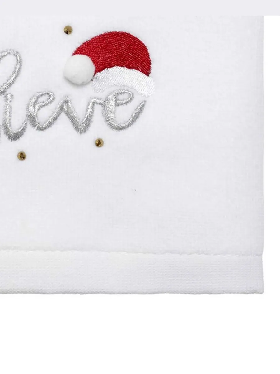 Набор хлопковых полотенец для рук Believe, 28 x 16 дюймов Avanti — изображение 3 из 3, белый