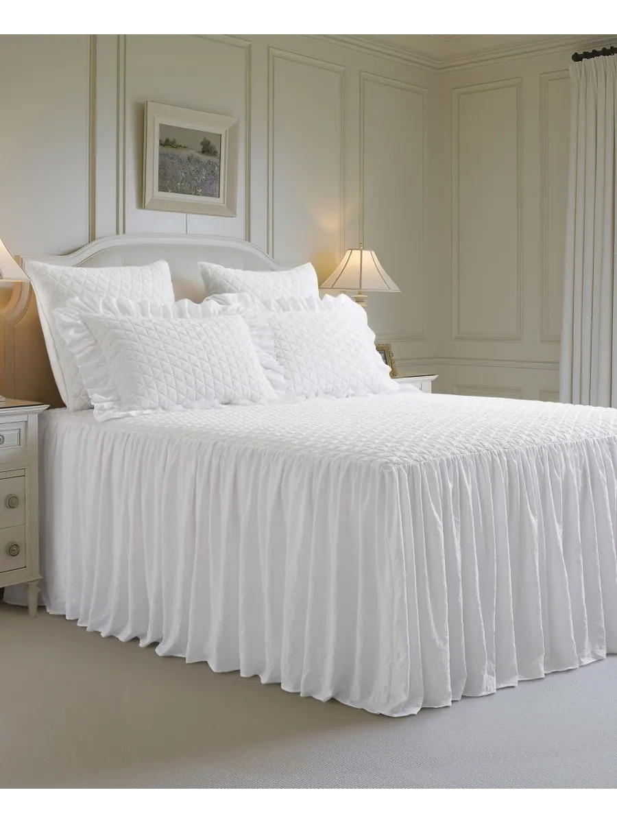 Комплект постельного белья Rowan из 3 предметов, обработанный ферментами, размер Queen Levtex — изображение 2 из 5, белый