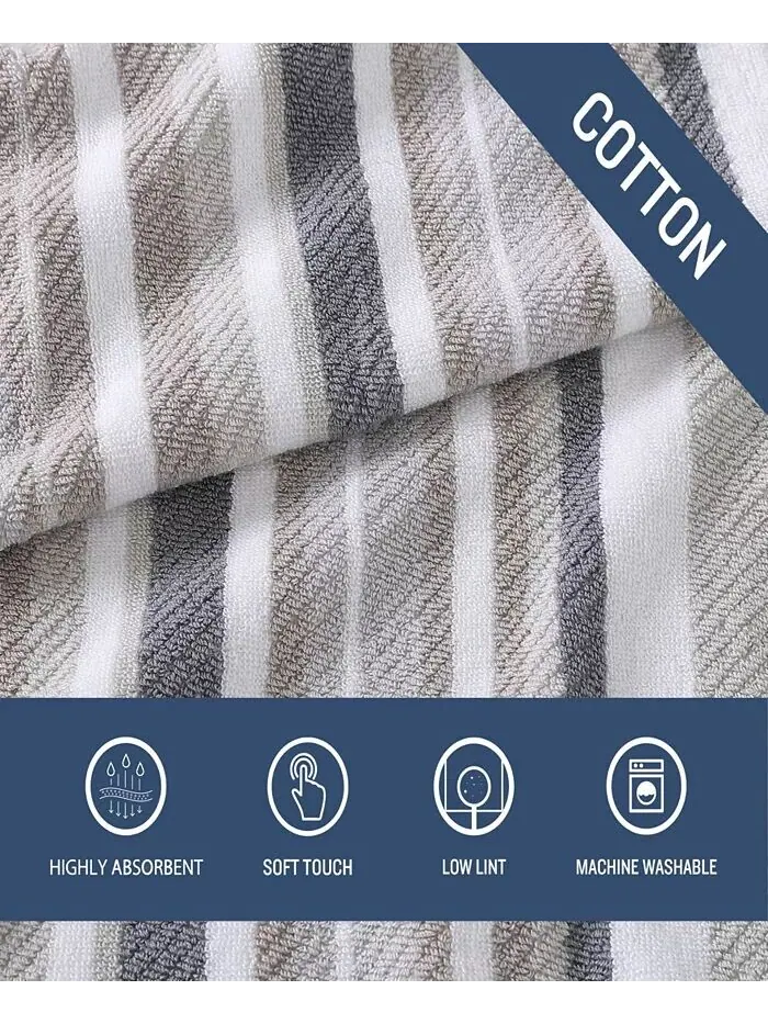 Набор полотенец Tommy Bahama Home Ocean Bay в полоску, 3 шт — изображение 6 из 11, серый
