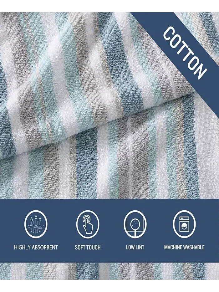Набор полотенец Tommy Bahama Home Ocean Bay в полоску, 3 шт — изображение 10 из 11, серый
