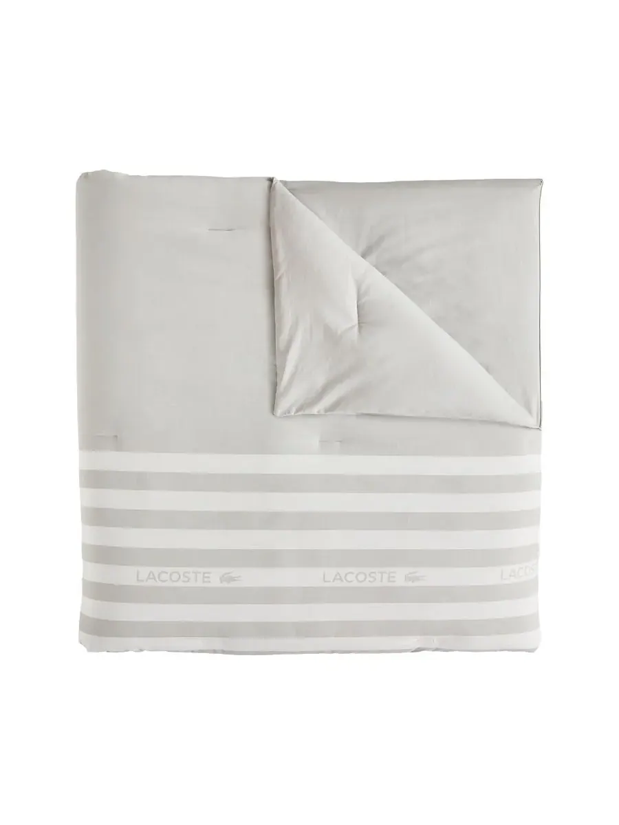 Комплект постельного белья Court Stripe из 3 предметов, размер King Lacoste Home — изображение 5 из 5, серый