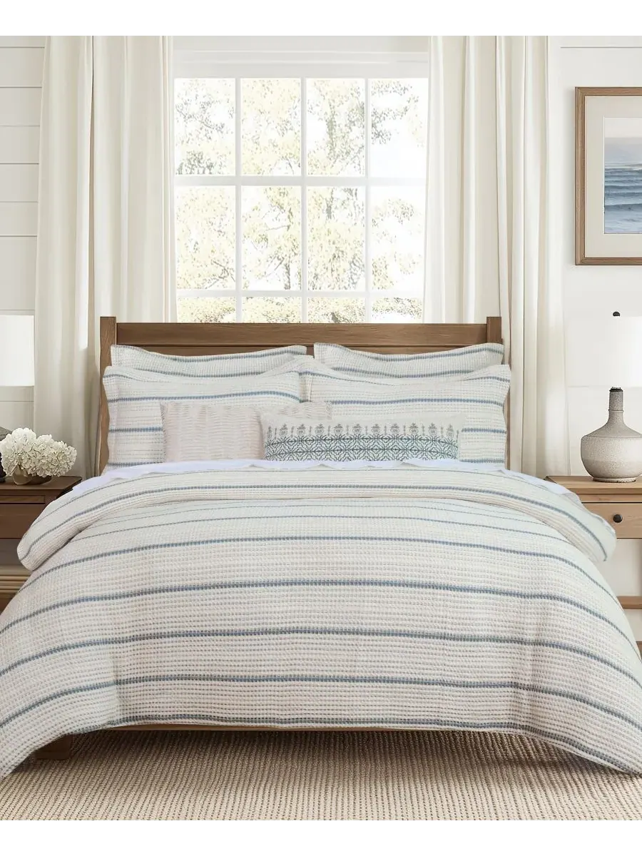 Комплект стеганого одеяла Waffle Stripe Textured, 2 предмета, Twin/Twin XL Levtex Home