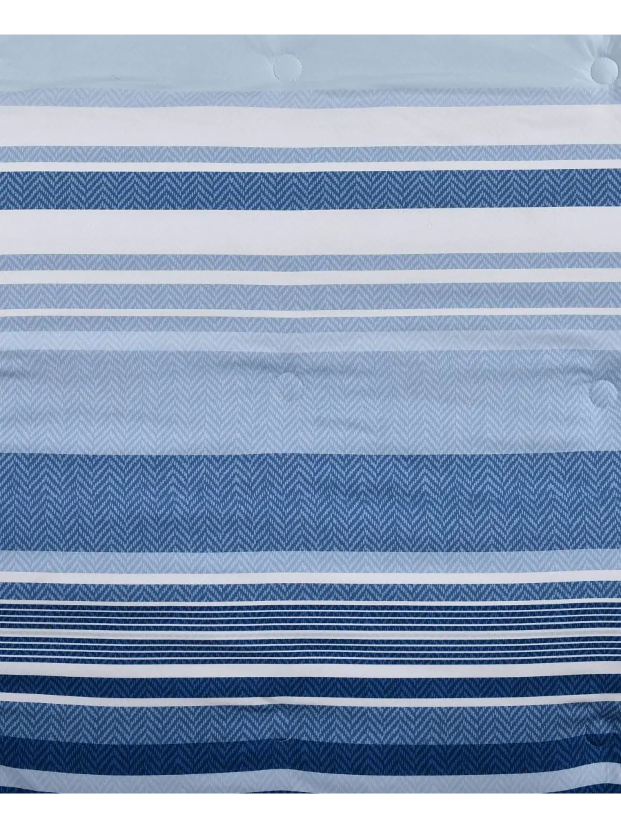 Комплект постельного белья Carson Multi-Stripe из 3 предметов, размер King/California King Royal — изображение 4 из 5, синий