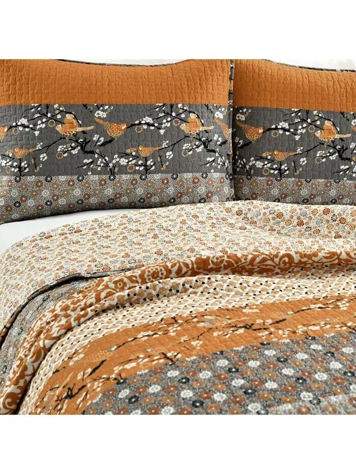 Комплект двусторонних одеял Royal Empire Lush Décor — изображение 8 из 9, желтый серый