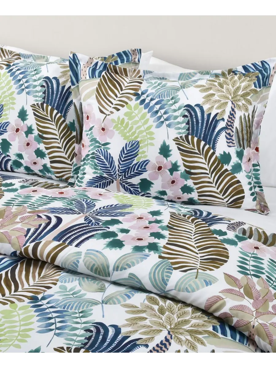 Комплект постельного белья Bold Rainforest из 2 предметов, размер Twin/Twin XL J by J Queen — изображение 2 из 6, бирюзовый