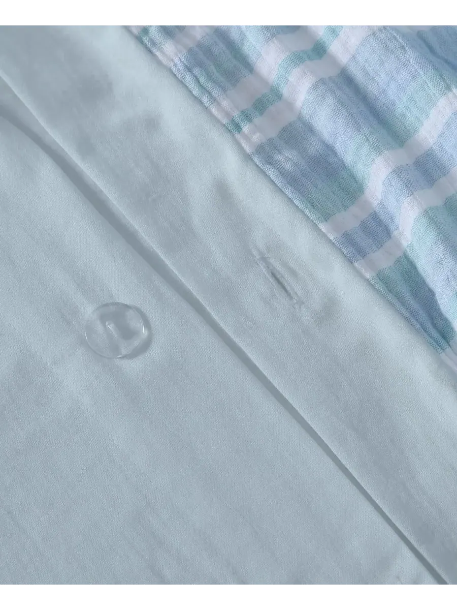 Комплект постельного белья Home Boracay Stripe Muslin Textured, 2 предмета, размер Twin Levtex — изображение 7 из 7, синий