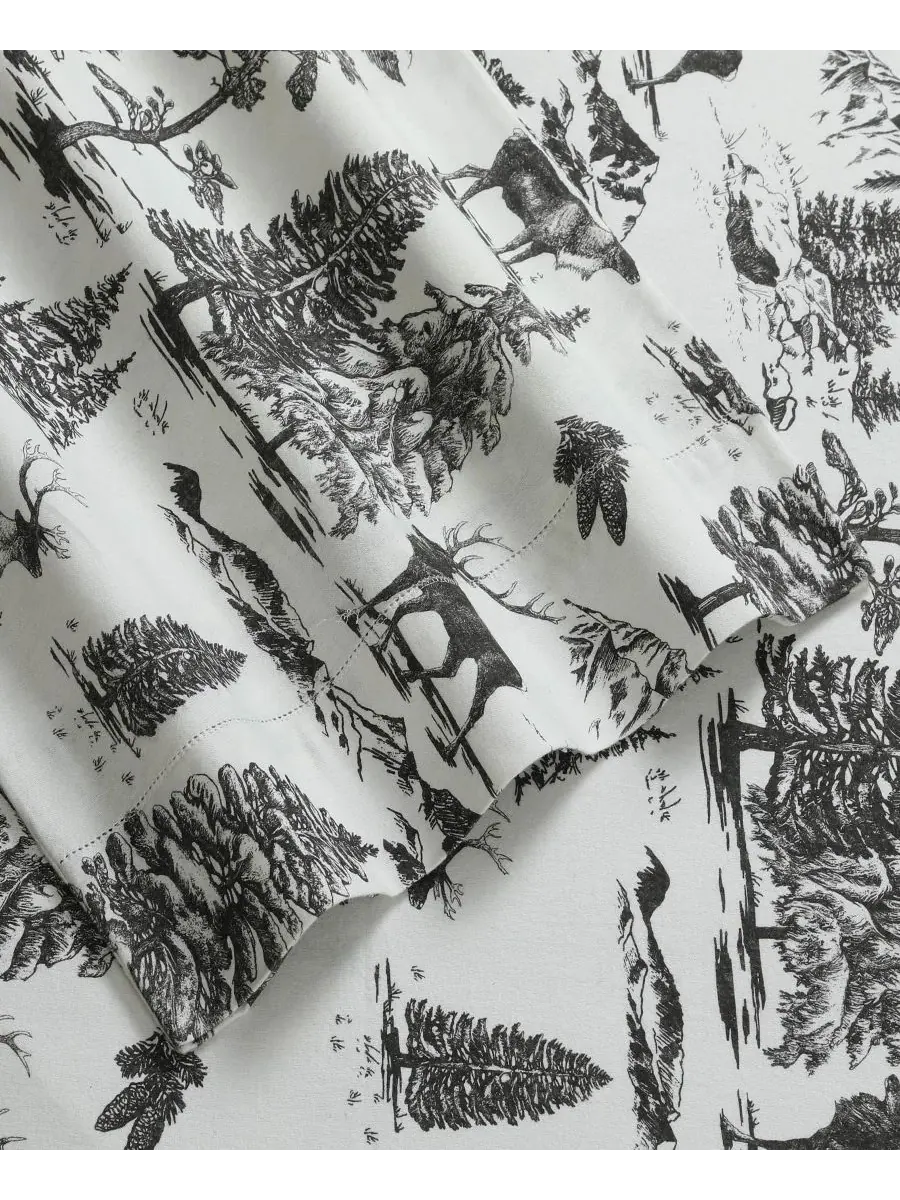Комплект постельного белья Mountain Toile из плотной фланели с очень глубокими карманами, размер — изображение 6 из 6