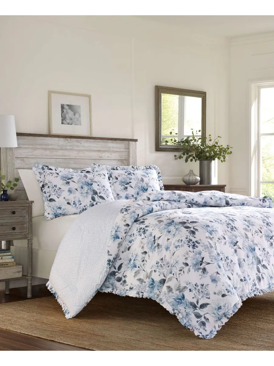 Комплект постельного белья Chloe Cottage, 2 предмета, размер Twin Laura Ashley — изображение 2 из 4, синий