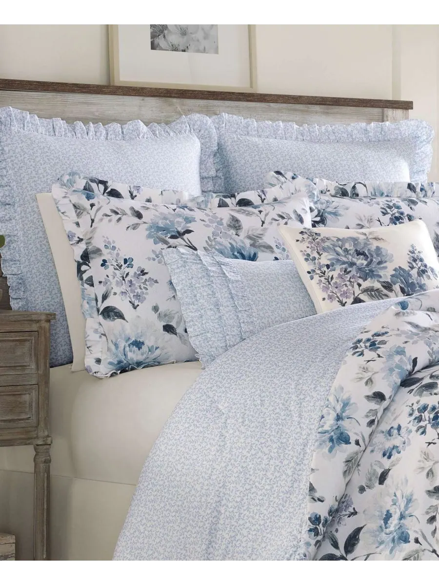 Комплект постельного белья Chloe Cottage, 2 предмета, размер Twin Laura Ashley — изображение 3 из 4, синий