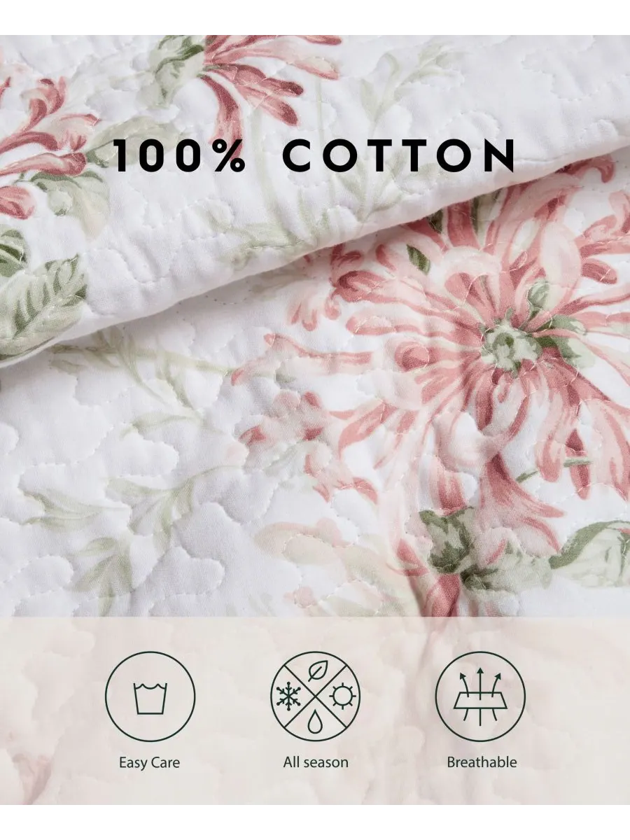 Комплект постельного белья Honeysuckle Cotton, двусторонний, 3 предмета, размер King Laura Ashley — изображение 8 из 9