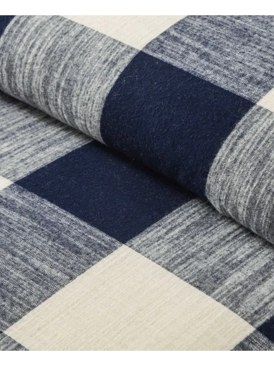Комплект пододеяльников Highland Plaid Woven Levtex Home — изображение 4 из 7, темно-синий