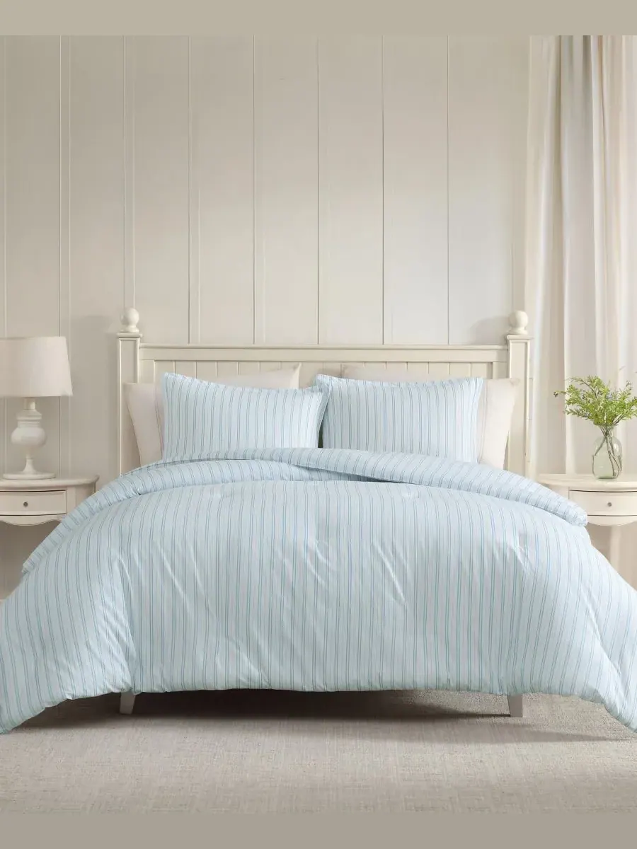 Комплект постельного белья Dilly Dally Stripe из 3 предметов, размер Full/Queen Laura Ashley — изображение 1 из 7