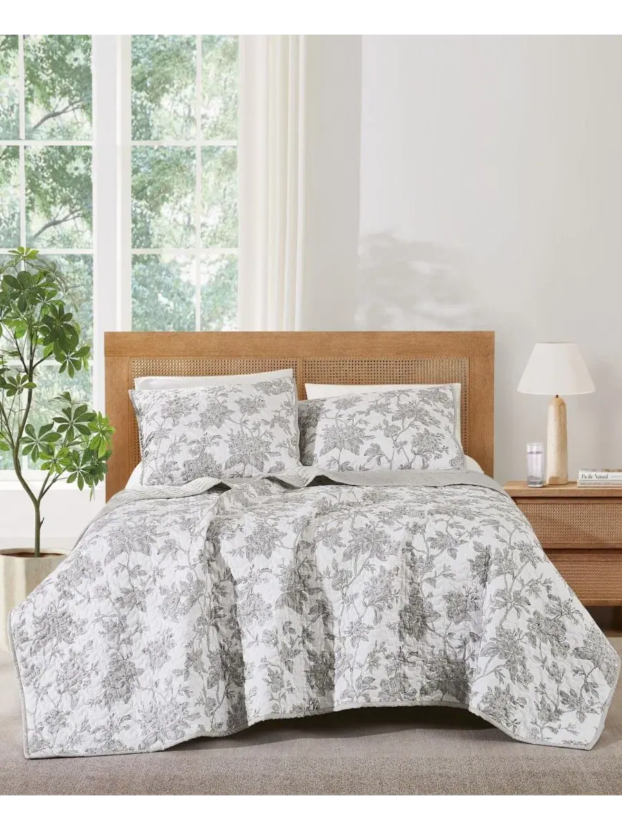 Комплект стеганого покрывала Mila Floral, 3 предмета, King Brooklyn Loom