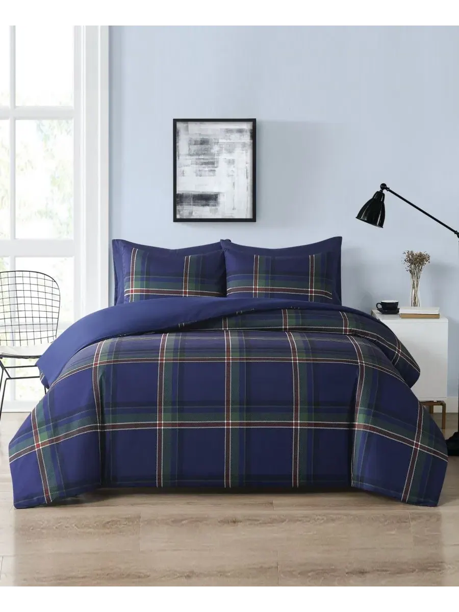 Комплект пододеяльника и наволочки Bronson Plaid Truly Soft