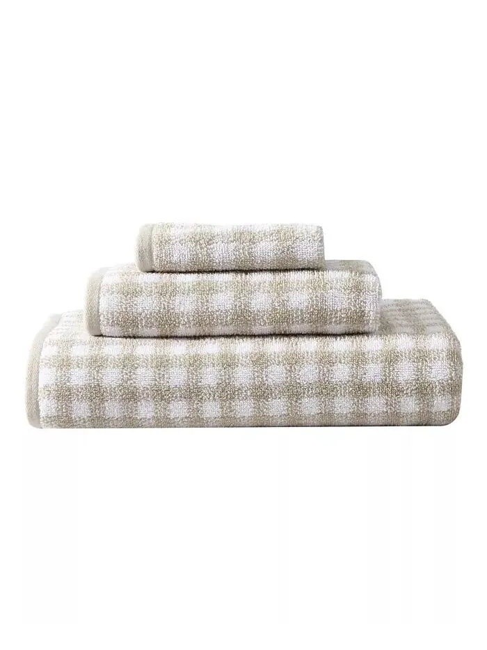 Набор полотенец Laura Ashley Ginny Cotton махровые 3 шт — изображение 1 из 5, бежевый белый