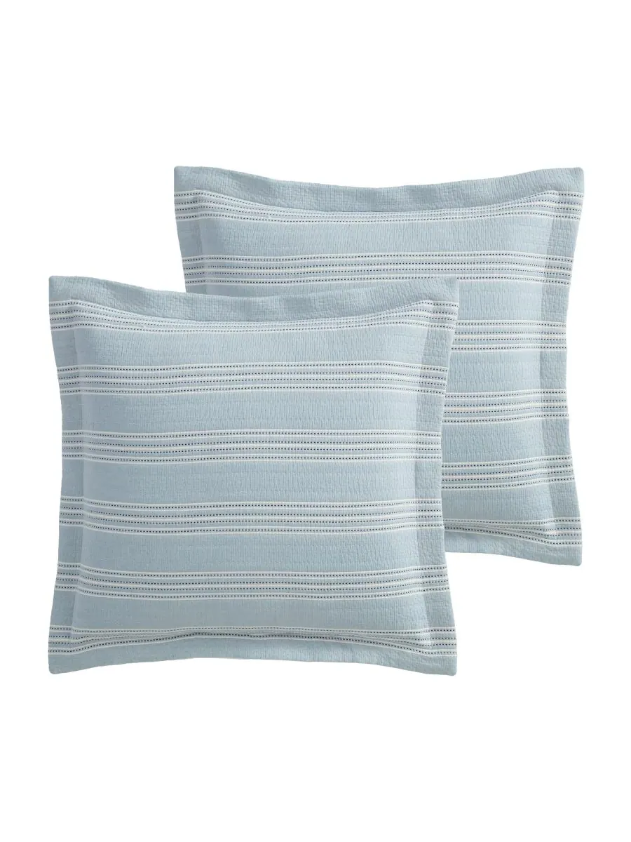 Комплект из двух наволочек Home Clayton Stripes, европейский стиль Levtex — изображение 1 из 4, синий