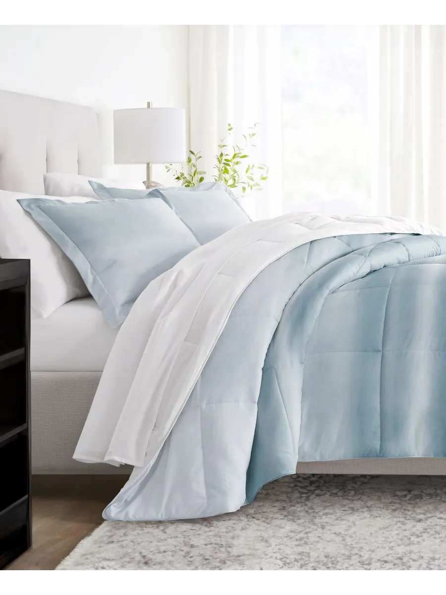 Комплект постельного белья Ocean Waves из 2 предметов, размер Twin/Twin XL Ienjoy Home — изображение 1 из 7, светлый синий