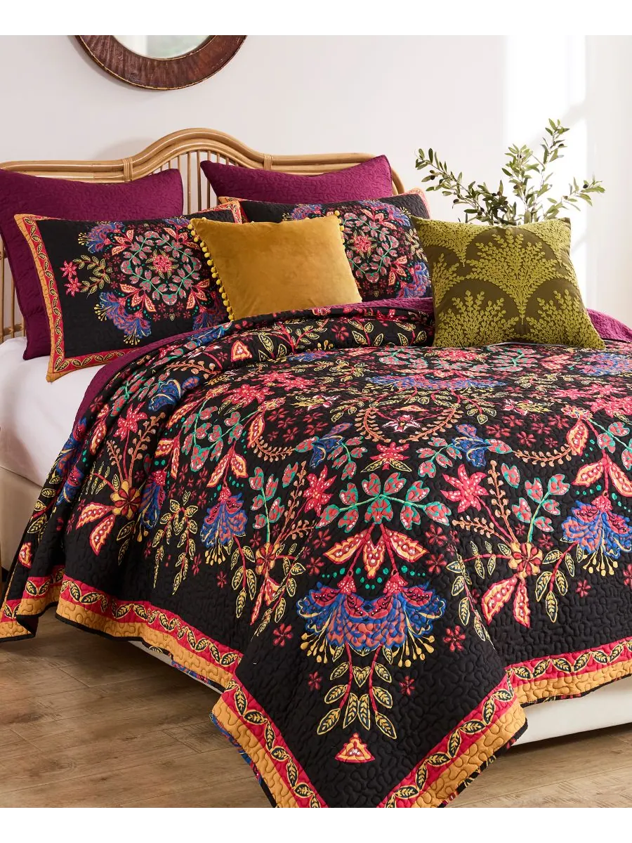 Комплект постельного белья Jessa Vintage Boho из 3 предметов, размер Full/Queen Greenland Home — изображение 1 из 6, синий