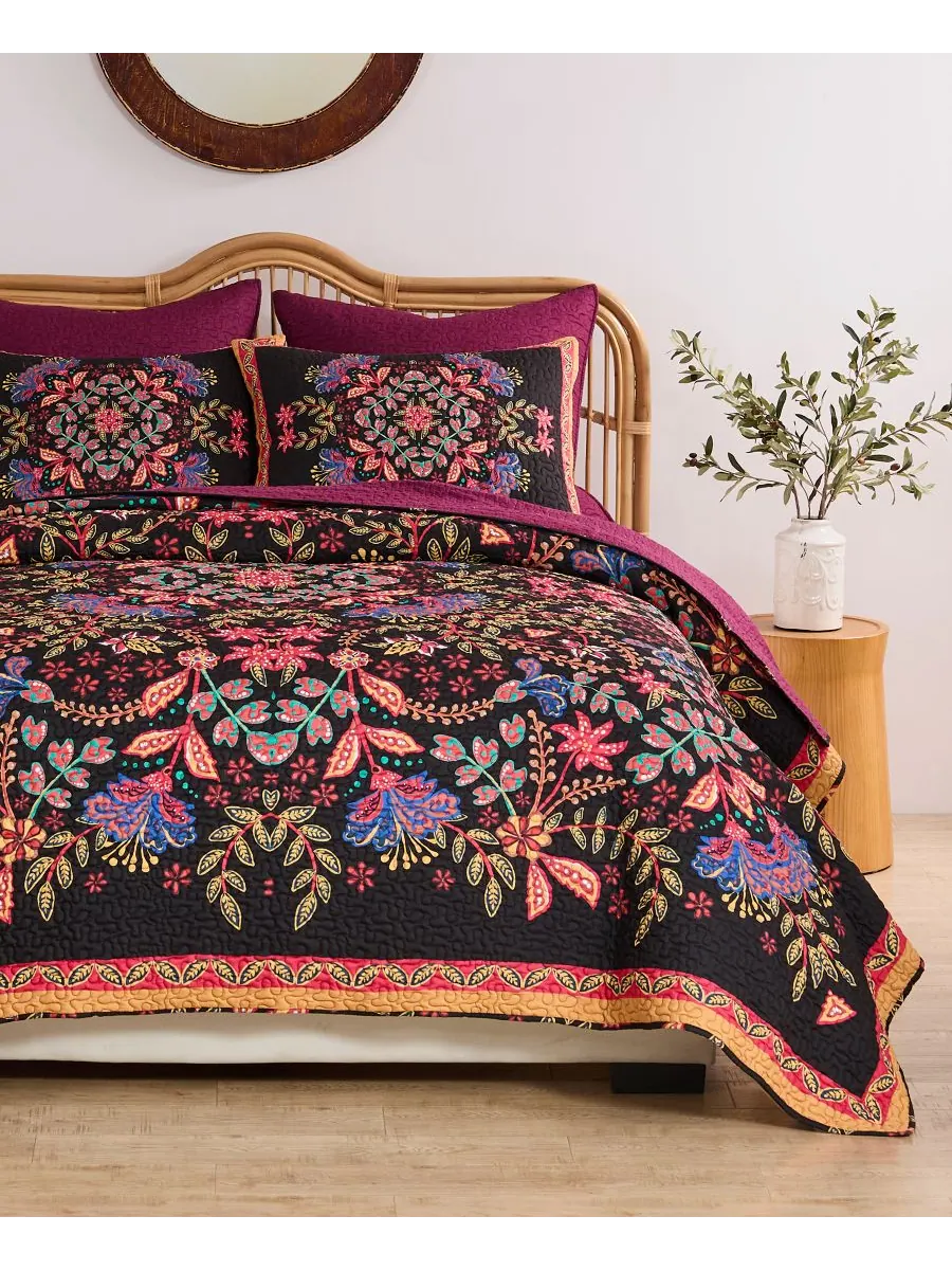 Комплект постельного белья Jessa Vintage Boho из 3 предметов, размер Full/Queen Greenland Home — изображение 5 из 6, синий