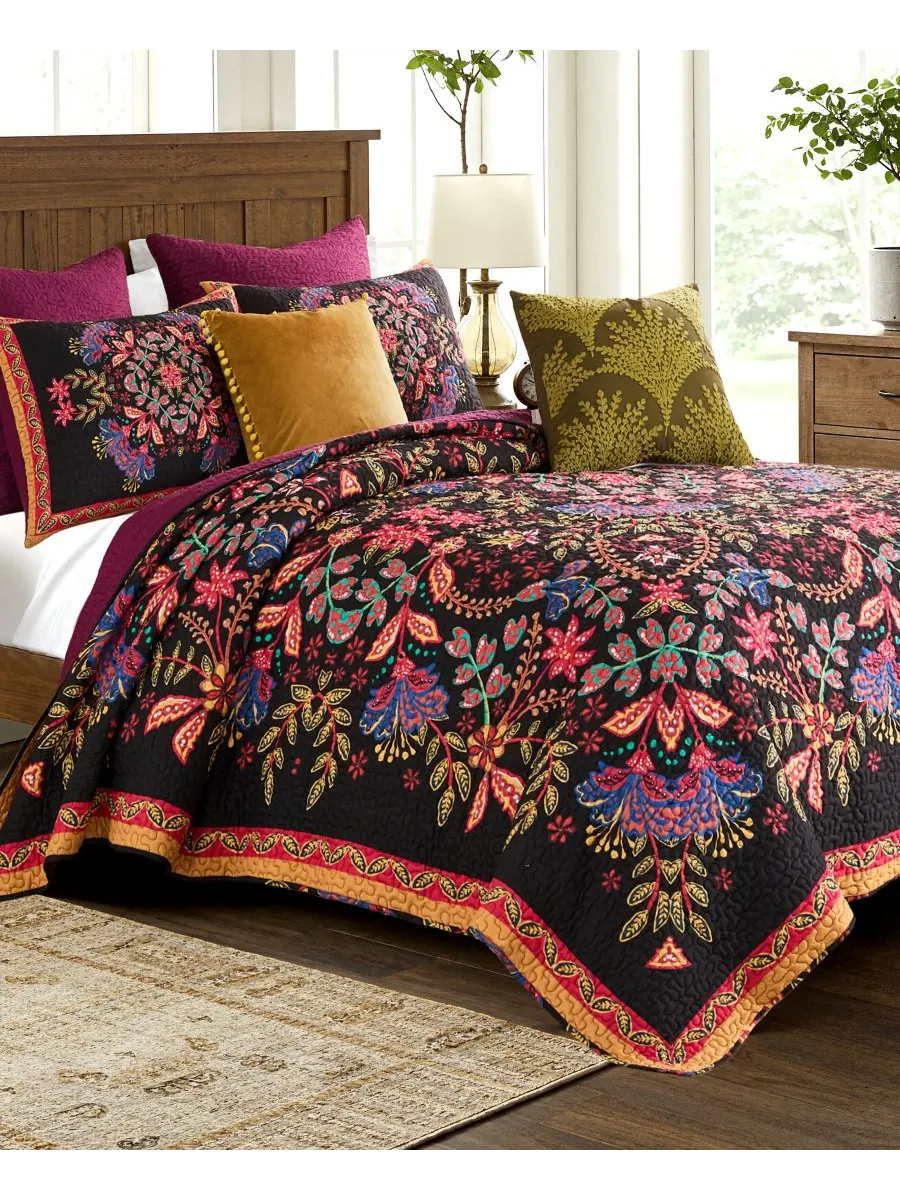 Комплект постельного белья Jessa Vintage Boho из 3 предметов, размер Full/Queen Greenland Home — изображение 6 из 6, синий