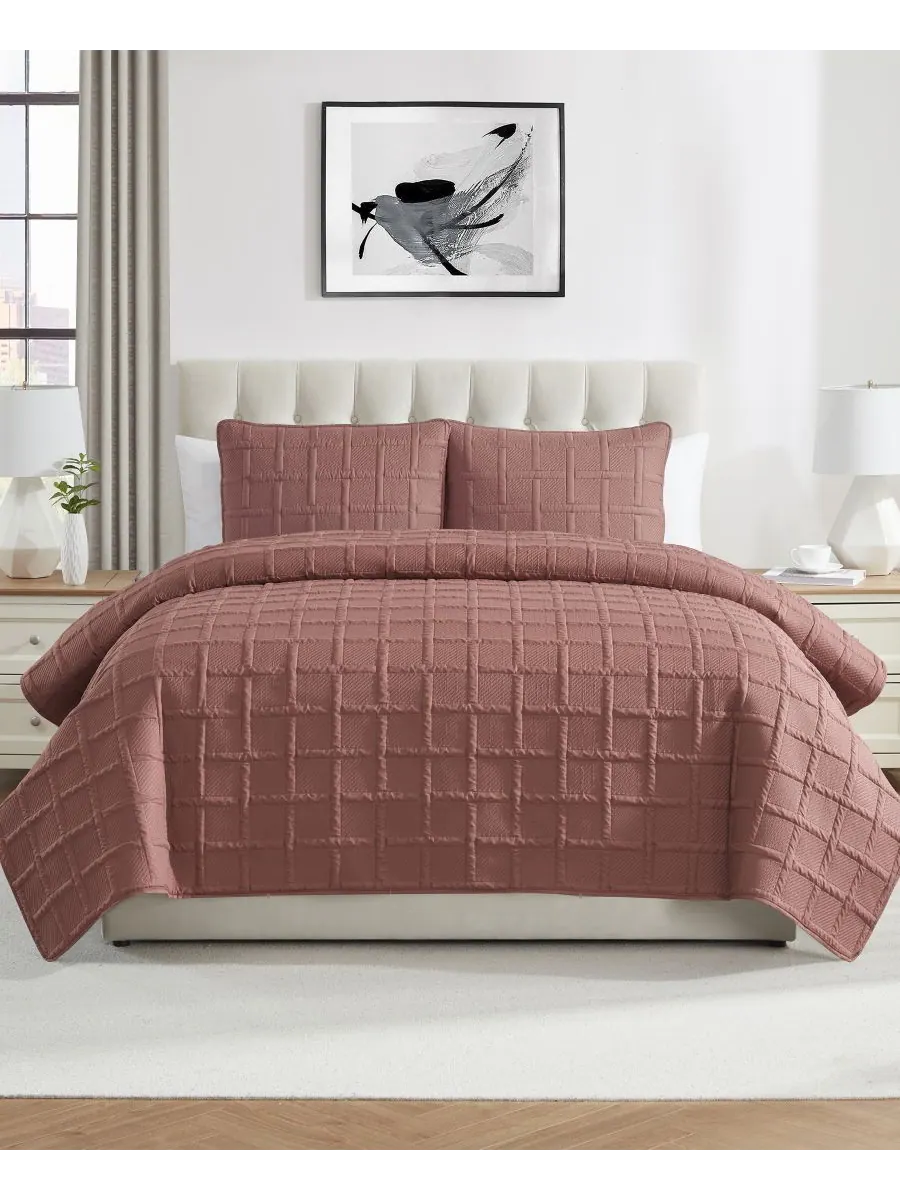Комплект из трех предметов: однотонное квадратное одеяло, размер king. VCNY Home