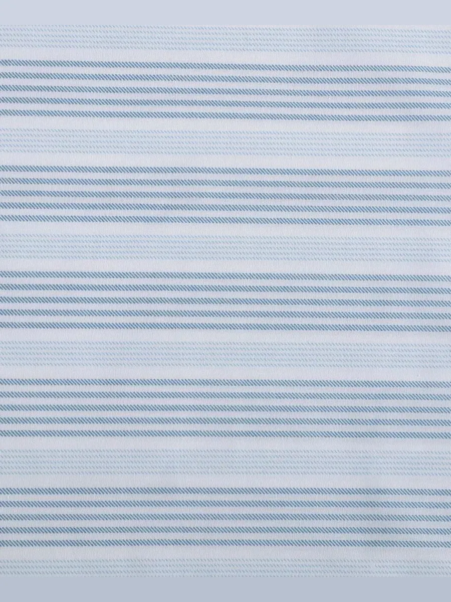 Комплект постельного белья Tayleur Stripe из 3 предметов, хлопковый перкаль, плотность ткани 200 — изображение 4 из 4, белый