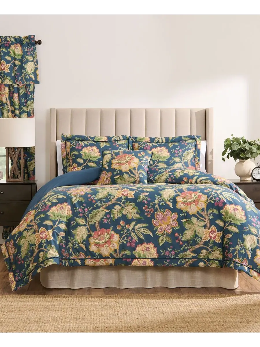 Комплект постельного белья Secret Garden Floral из 4 предметов — изображение 1 из 5, бирюзовый