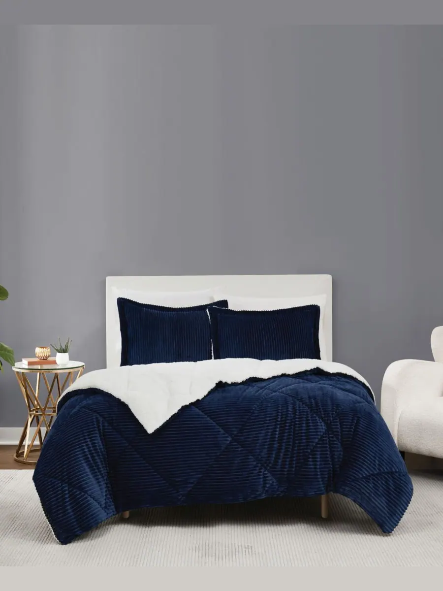 Комплект постельного белья Essential Corduroy из 2 предметов, размер Twin/Twin XL Brooklyn Loom — изображение 6 из 10, серый