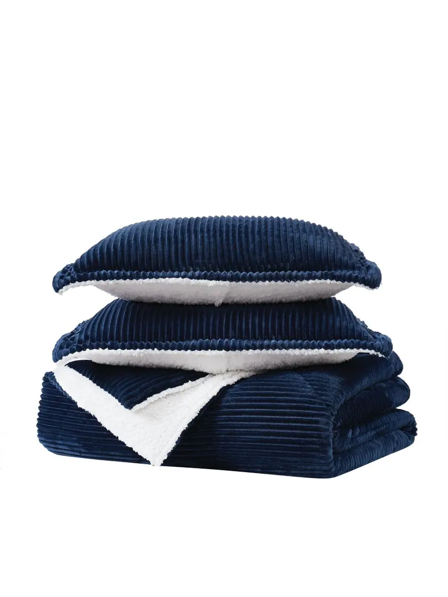 Комплект постельного белья Essential Corduroy из 2 предметов, размер Twin/Twin XL Brooklyn Loom — изображение 7 из 10, серый