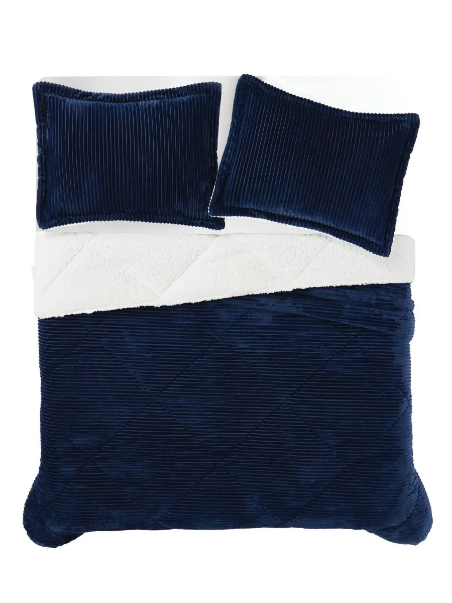 Комплект постельного белья Essential Corduroy из 2 предметов, размер Twin/Twin XL Brooklyn Loom — изображение 8 из 10, серый
