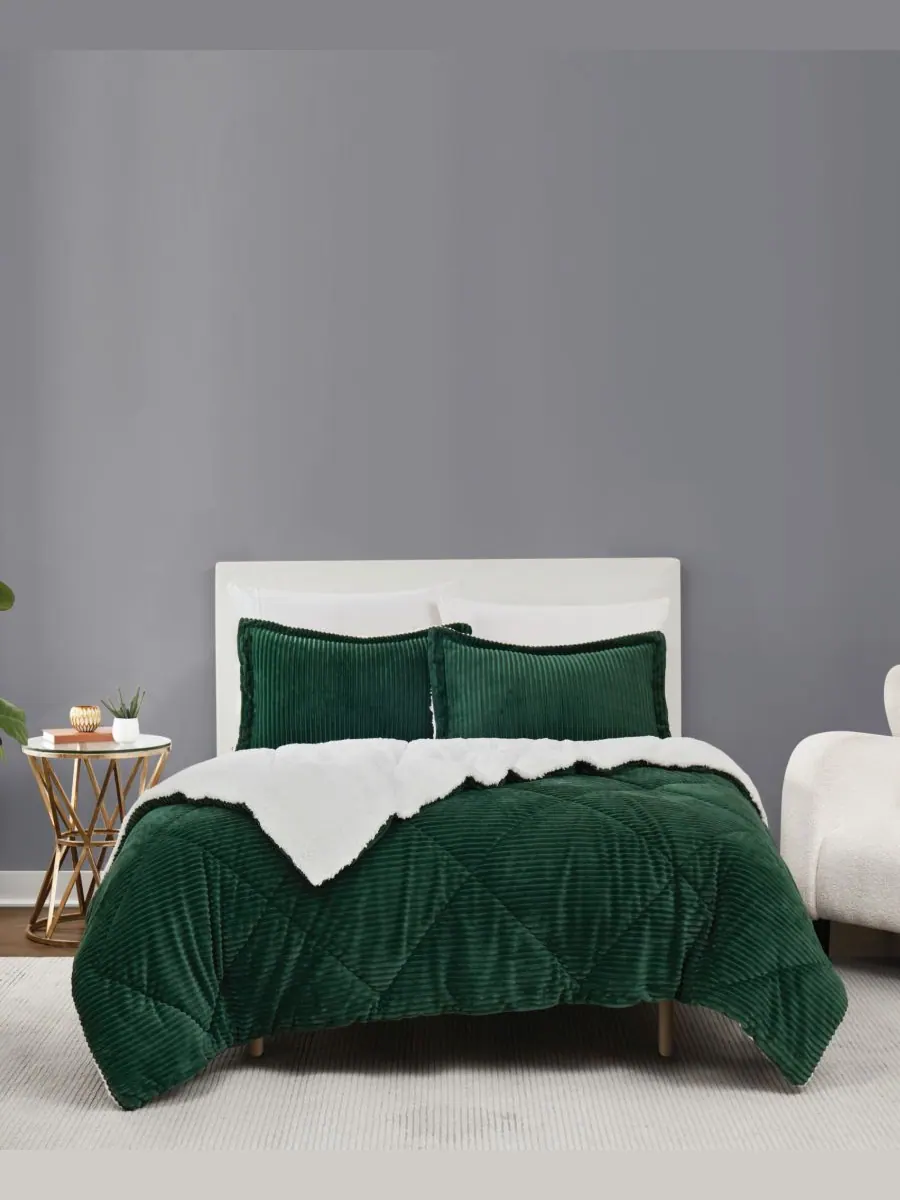 Комплект постельного белья Essential Corduroy из 2 предметов, размер Twin/Twin XL Brooklyn Loom — изображение 9 из 10, серый