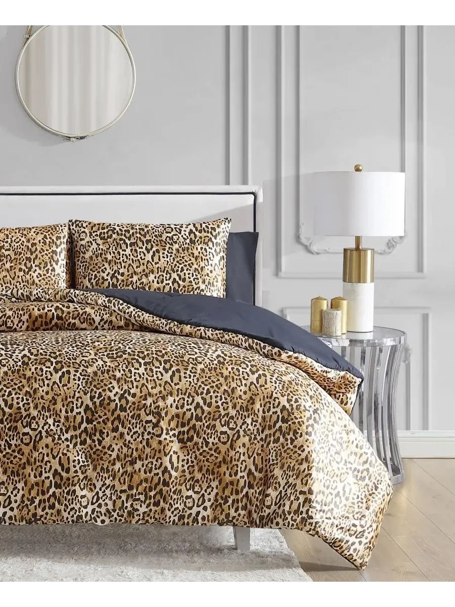 Комплект постельного белья Monica Leopard Satin, 2 предмета, двусторонний, размер Twin/Twin XL — изображение 5 из 8