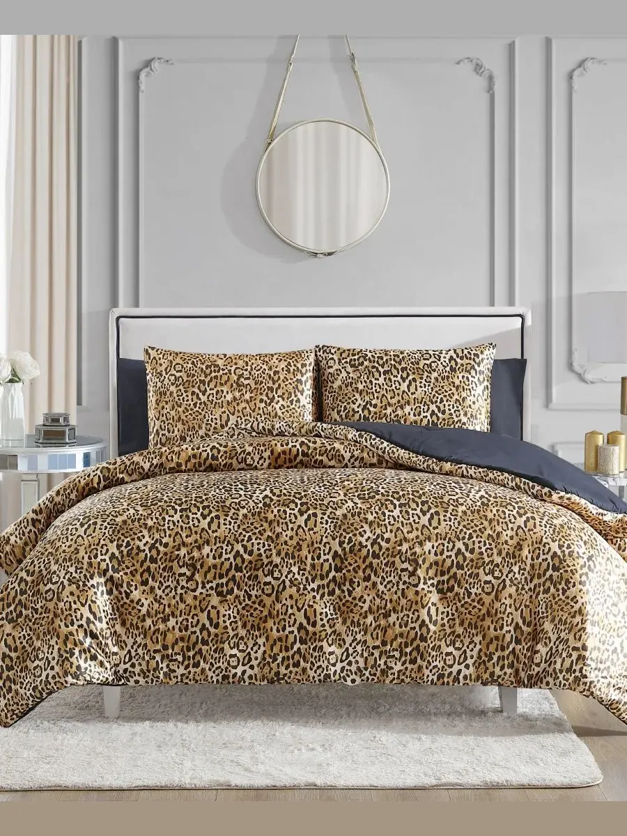 Комплект постельного белья Monica Leopard Satin, 2 предмета, двусторонний, размер Twin/Twin XL — изображение 8 из 8