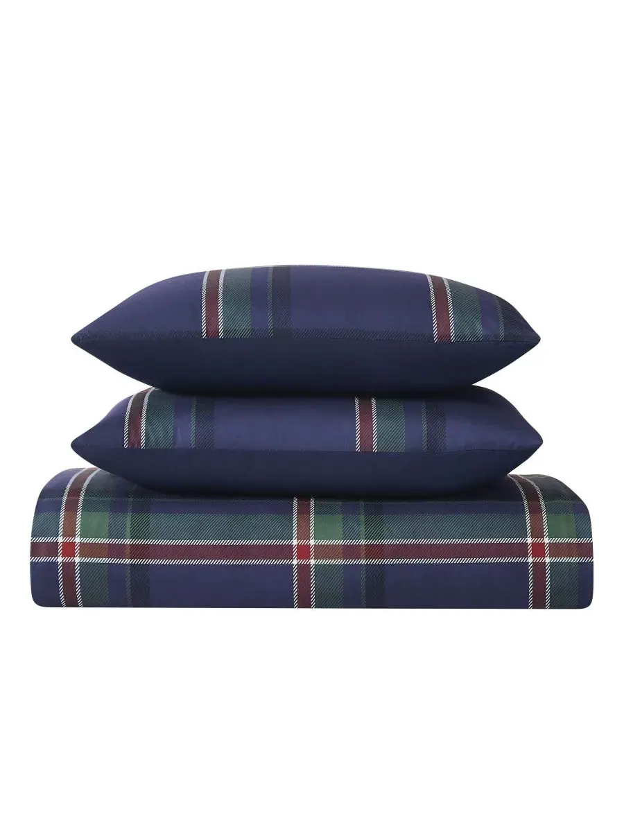 Комплект постельного белья Bronson Plaid из 2 предметов, размер Twin/Twin XL Truly Soft — изображение 3 из 5, темно-синий