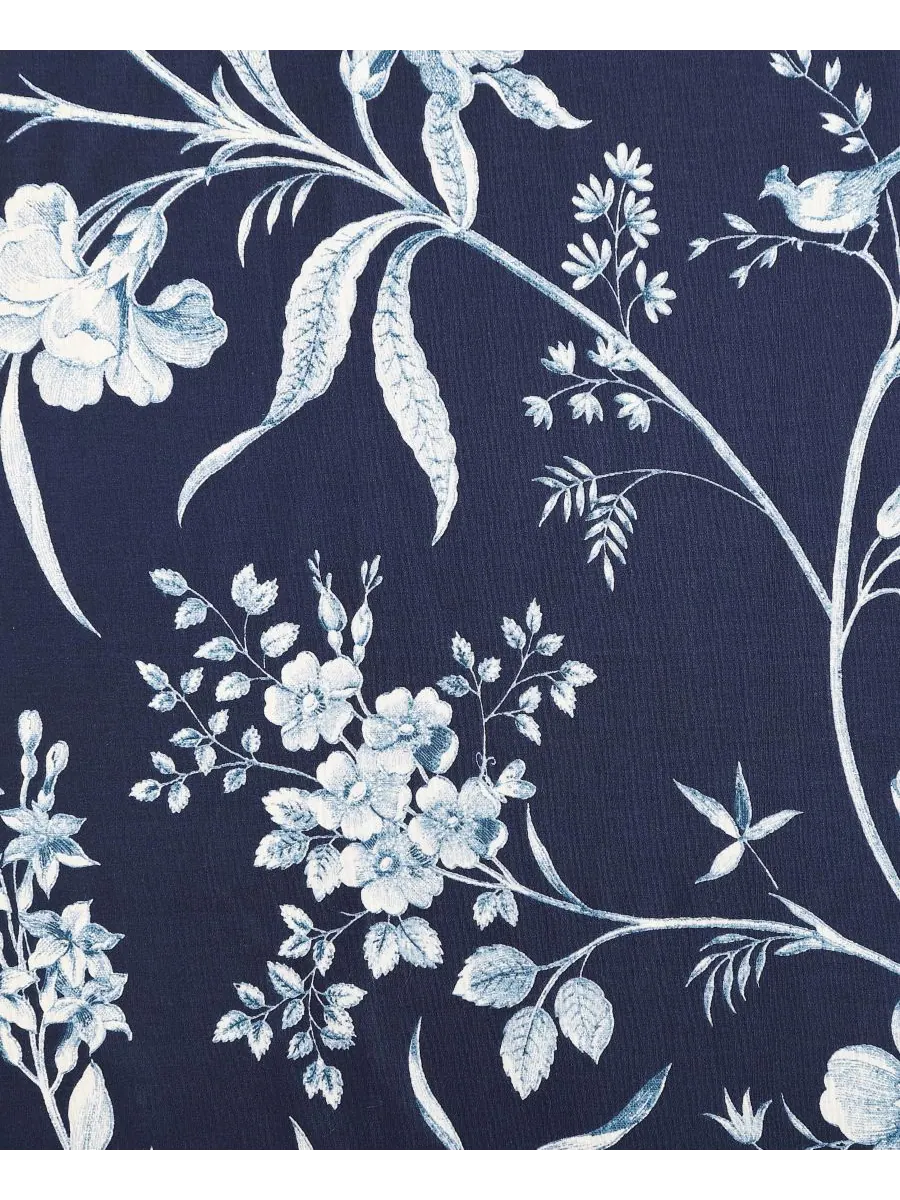 Комплект постельного белья Branch Toile из хлопка, двусторонний, 5 предметов, размер Twin Laura — изображение 5 из 10, синий