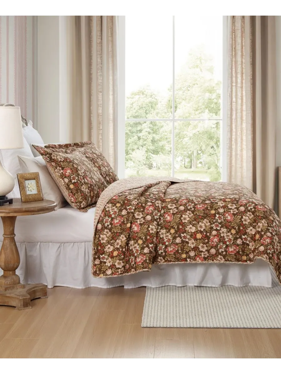 Двусторонний комплект постельного белья Marta, 2 предмета, размер Twin Laura Ashley — изображение 4 из 10, коричневый