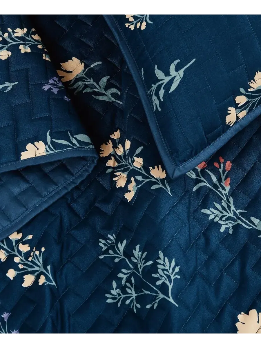 Комплект стеганого покрывала Avery Floral 2-предметный, Twin/Twin XL Cannon — изображение 5 из 5, синий
