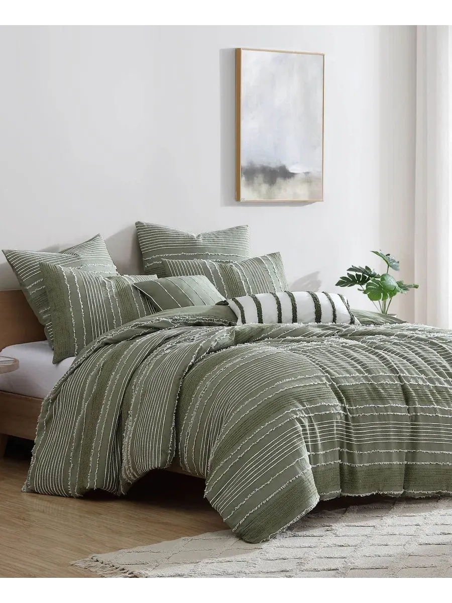 Комплект стеганого жаккардового покрывала Harley Jacquard 5-Piece Riverbrook Home — изображение 3 из 8, зеленый