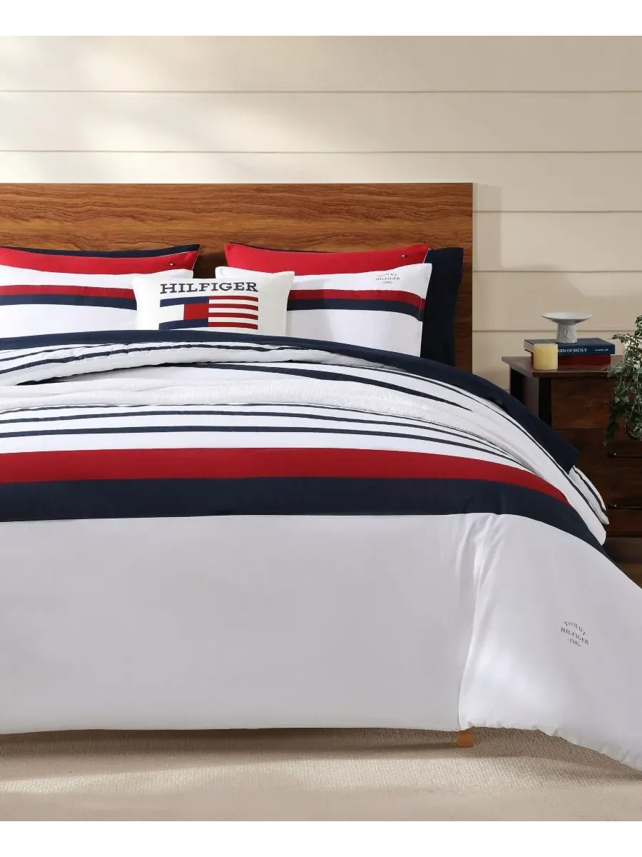 Комплект пододеяльника Tommy Classic Stripe Cotton Reversible 2-Pc. Duvet Cover Set, Twin Tommy — изображение 3 из 10